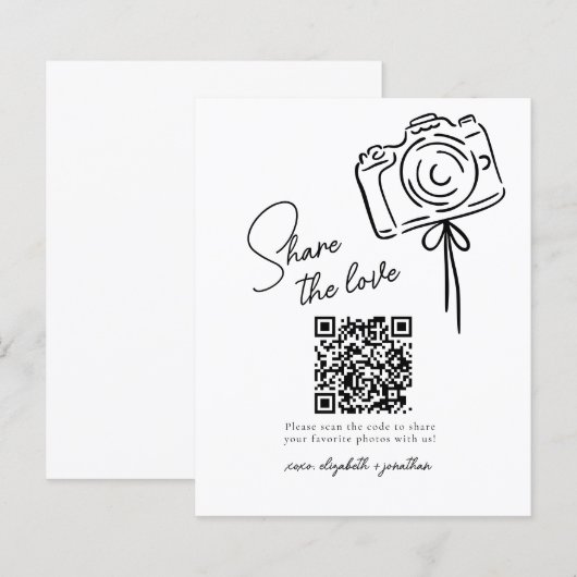 Budget Share The Love Photo Share QR Code Wedding (正面/裏面)