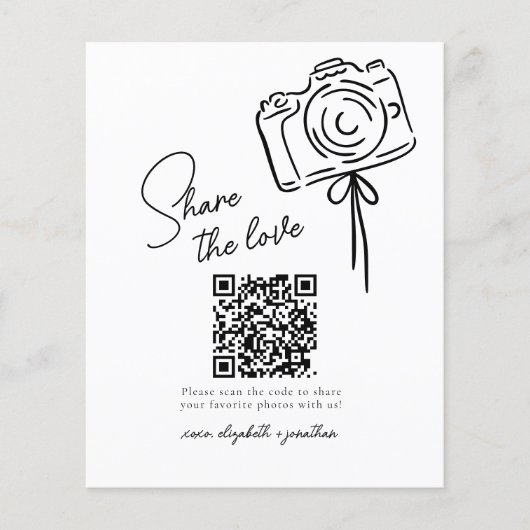 Budget Share The Love Photo Share QR Code Wedding (正面)