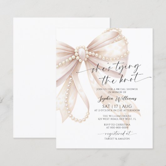 Budget She's Tying the Knot Pearl Bridal Shower (正面/裏面)