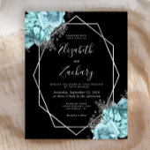 Budget Silver Frame Aqua Floral Black Wedding