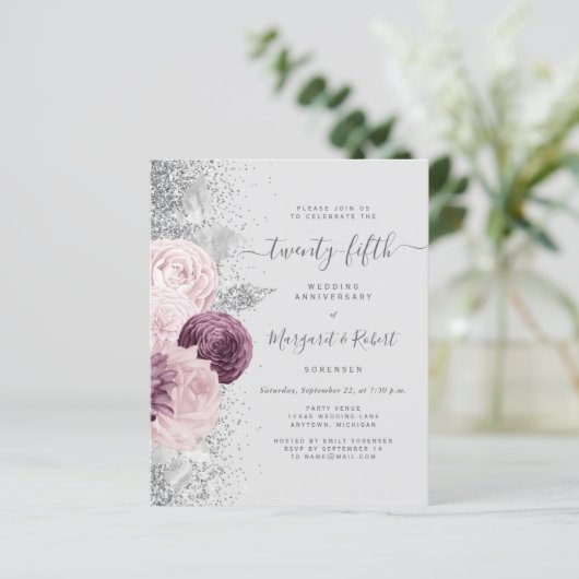 Budget Silver Mauve Floral 25th Anniversary (スタンド正面)