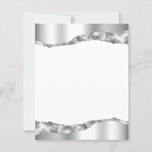 Budget Silver Mirror Foil 25th Anniversary Invite (裏面)