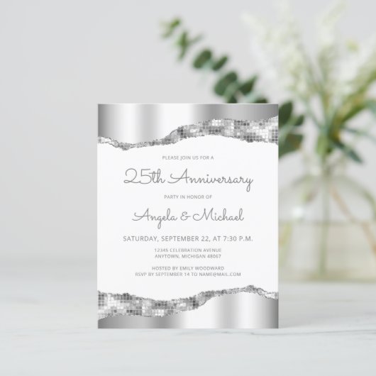 Budget Silver Mirror Foil 25th Anniversary Invite (スタンド正面)