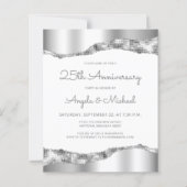 Budget Silver Mirror Foil 25th Anniversary Invite (正面)
