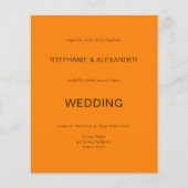 Budget Simple Autumn Orange Wedding QR Code Invite (正面)