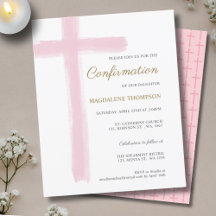 Budget Simple Confirmation Pink Cross Girl