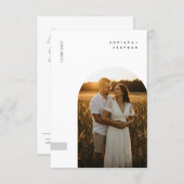 Budget Simple Elegant Minimalist Photo Wedding 招待状 (正面/裏面)