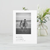 Budget Simple Elegant QR Code Photo Wedding 招待状 (スタンド正面)