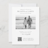 Budget Simple Elegant QR Code Photo Wedding 招待状 (裏面)