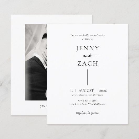 BUDGET Simple Modern Photo Wedding (正面/裏面)