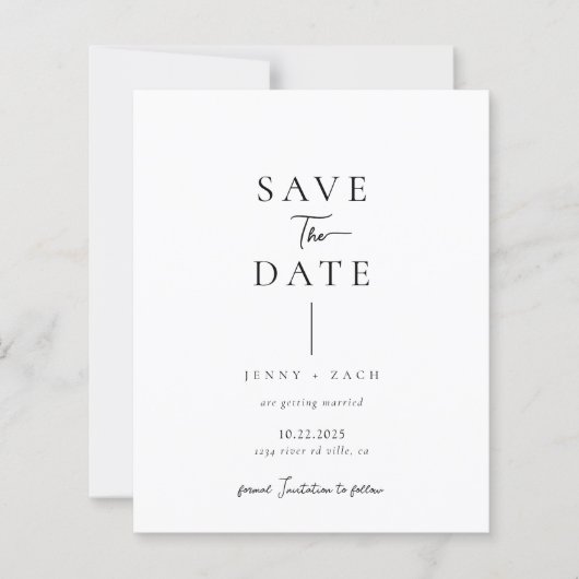 BUDGET Simple Modern Photo Wedding Save the Date (正面)