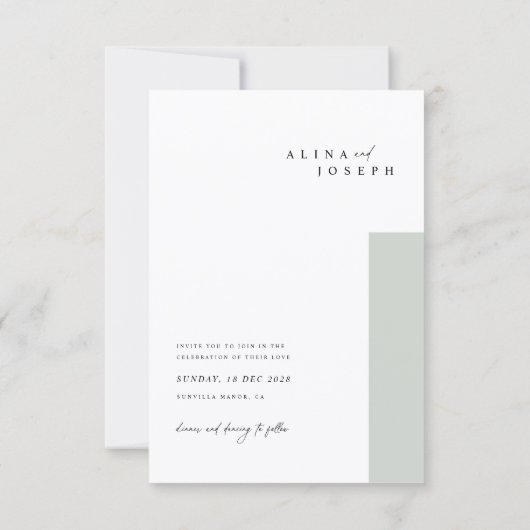 Budget Simple Photo Beach Destination Wedding 招待状 (裏面)