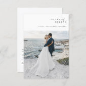 Budget Simple Photo Beach Destination Wedding 招待状 (正面/裏面)