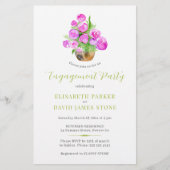 Budget spring floral engagement party invitation チラシ (正面)