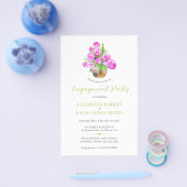 Budget spring floral engagement party invitation チラシ (シングル)