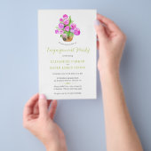 Budget spring floral engagement party invitation チラシ (ハンドル)