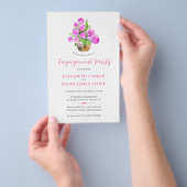 Budget spring floral engagement party invitation チラシ (ハンドル)