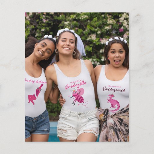 Budget Stileto花模様写真Henパーティーありがとう (裏面)