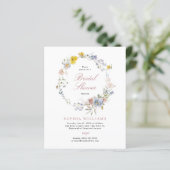 Budget Summer Wildflowers Bridal Shower Invitation (スタンド正面)