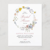 Budget Summer Wildflowers Bridal Shower Invitation (正面)