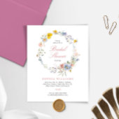 Budget Summer Wildflowers Bridal Shower Invitation