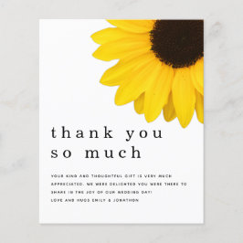 Budget Sunflower Newlywed Photo Thank You