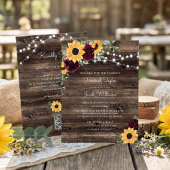 Budget Sunflower Roses QR Code RSVP Invitation