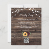Budget Sunflower Roses QR Code RSVP Invitation (裏面)