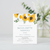 Budget Sunflower Weekend Bachelorette Party Invite (スタンド正面)