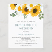 Budget Sunflower Weekend Bachelorette Party Invite (正面)