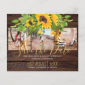 Budget Sunflowers素朴 Photo Save The Dates (正面)