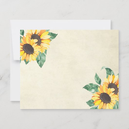 Budget Sunflowers Garden Floral Save the Date (裏面)