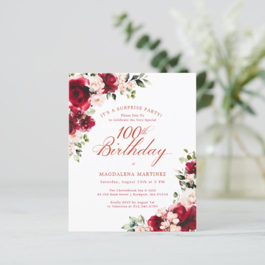 BUDGET SURPRISE PARTY 100th Birthday Pink Red Rose (スタンド正面)