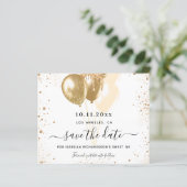 Budget Sweet 16白い金ゴールド保存日付 (スタンド正面)