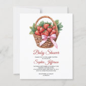 Budget Sweet Strawberry Baby Shower Invitation (正面)