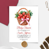 Budget Sweet Strawberry Baby Shower Invitation