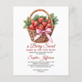 Budget Sweet Strawberry Baby Shower Invitation (正面)