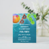 Budget Swimming Pool Party Birthday Invitation (スタンド正面)