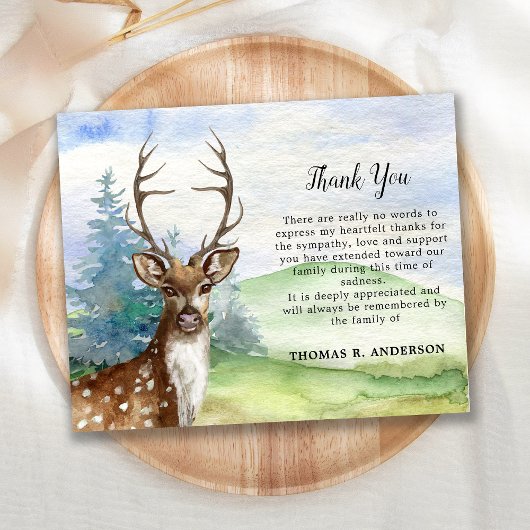 Budget Sympathy Funeral Thank You Woodland Deer