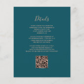Budget Teal Agate Rose Gold QR Code Wedding Invite (裏面)