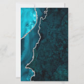 Budget Teal Blue Silver Agate Dark Wedding Invite (裏面)