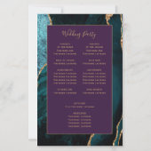 Budget Teal Gold Agate Purple Wedding Program (裏面)