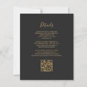 Budget Teal Gold QR Code Wedding Invitation (裏面)