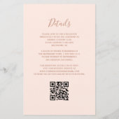 Budget Teal Rose Gold Blush QR Code Wedding Invite (裏面)