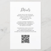 Budget Teal Rose Gold QR Code Wedding Invitation (裏面)
