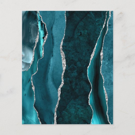 Budget Teal Silver Agate Burgundy Wedding Invite (裏面)