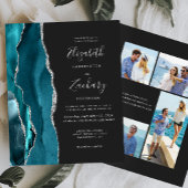 Budget Teal Silver Agate Dark 4-Photo Wedding