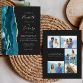 Budget Teal Silver Agate Dark 4-Photo Wedding