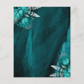 Budget Teal Silver Floral Wedding Save the Date (裏面)