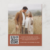 Budget Teracotta QRコードRSVP結婚式招待状 チラシ (裏面)